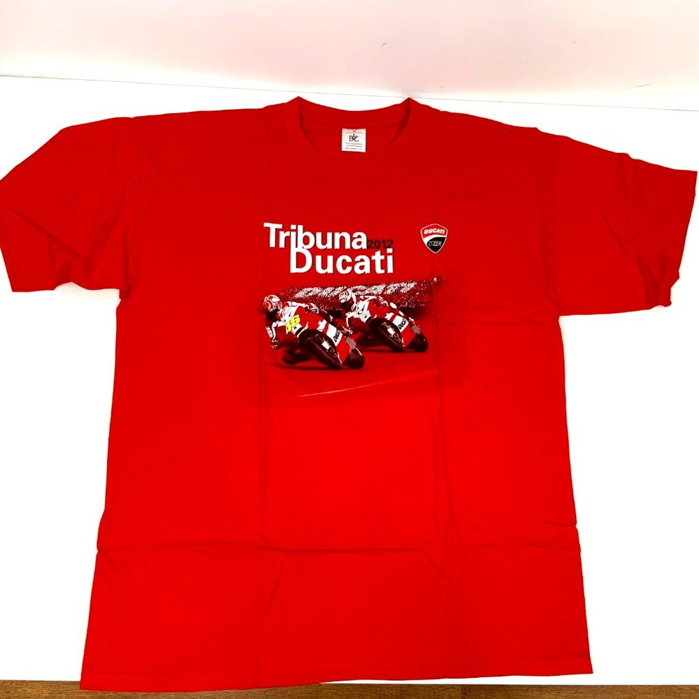 New Ducati Corse Tribuna 2012 MotoGP Racing Rossi & Hayden T-Shirt Sz XL - Picture 3 of 13